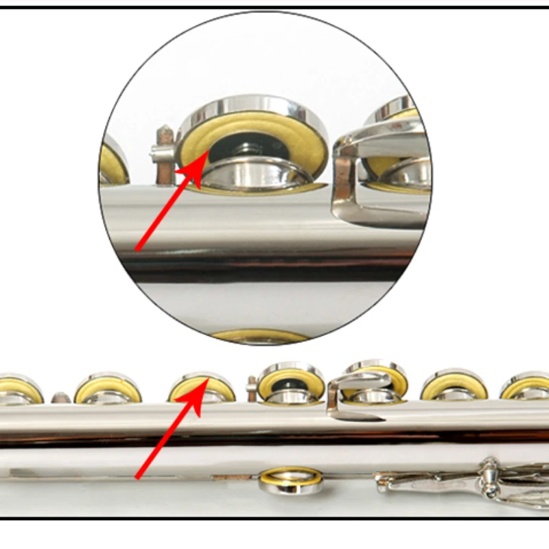 1 set 16 17 Hole C Key Open Hole Flute Casings Pads Flute Button Pad Sound Hole Sealing Gasket Flute Casing Button Mat