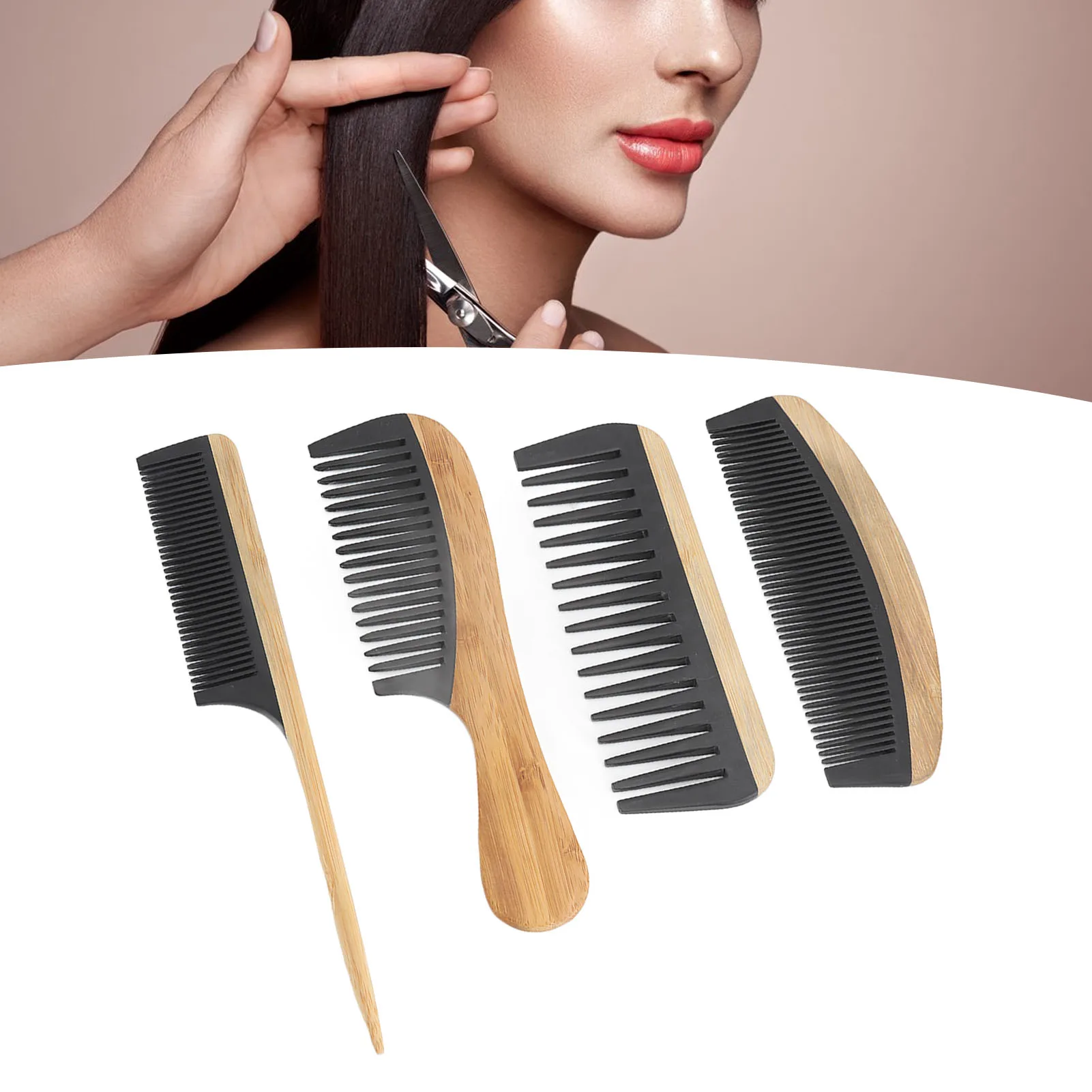 

4Pcs Hair Comb Versatile Comfortable Static Free Ergonomic Rugged Durable Styling Comb For Men Women