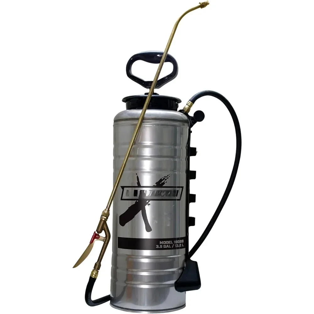 

Spray, 3.5 Gallon Industrial Stainless Steel, with Brass Pump/Rod/Nozzle, Concrete Spray, Stainless Steel Chemical Spray