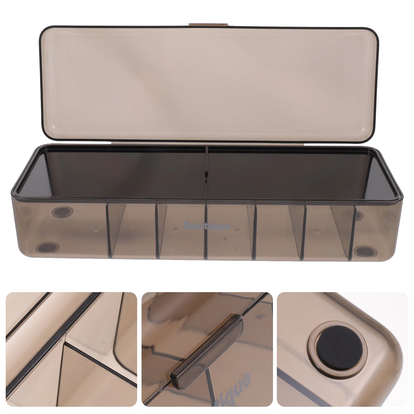

7-Slot Electronic Cable Management Box Plastic Cord Organizer Case with Lid for Wire Storage Organization