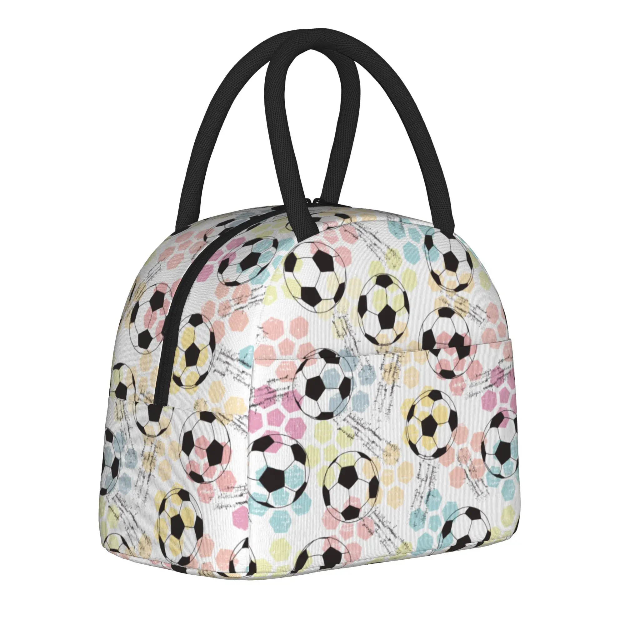 Cartoon Soccer Ball Football  Insulated Lunch Bags Thermal Bag Lunch Container  High Capacity Tote Lunch Box Food Storage Bags