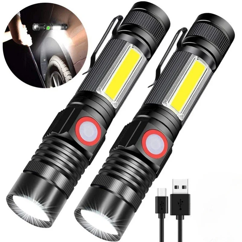 4000LM Ultra Bright LED Flashlight USB Rechargeable Led Torch T6 Lanterna Bicycle Light Use18650 Battery.For Cycling Outdoors