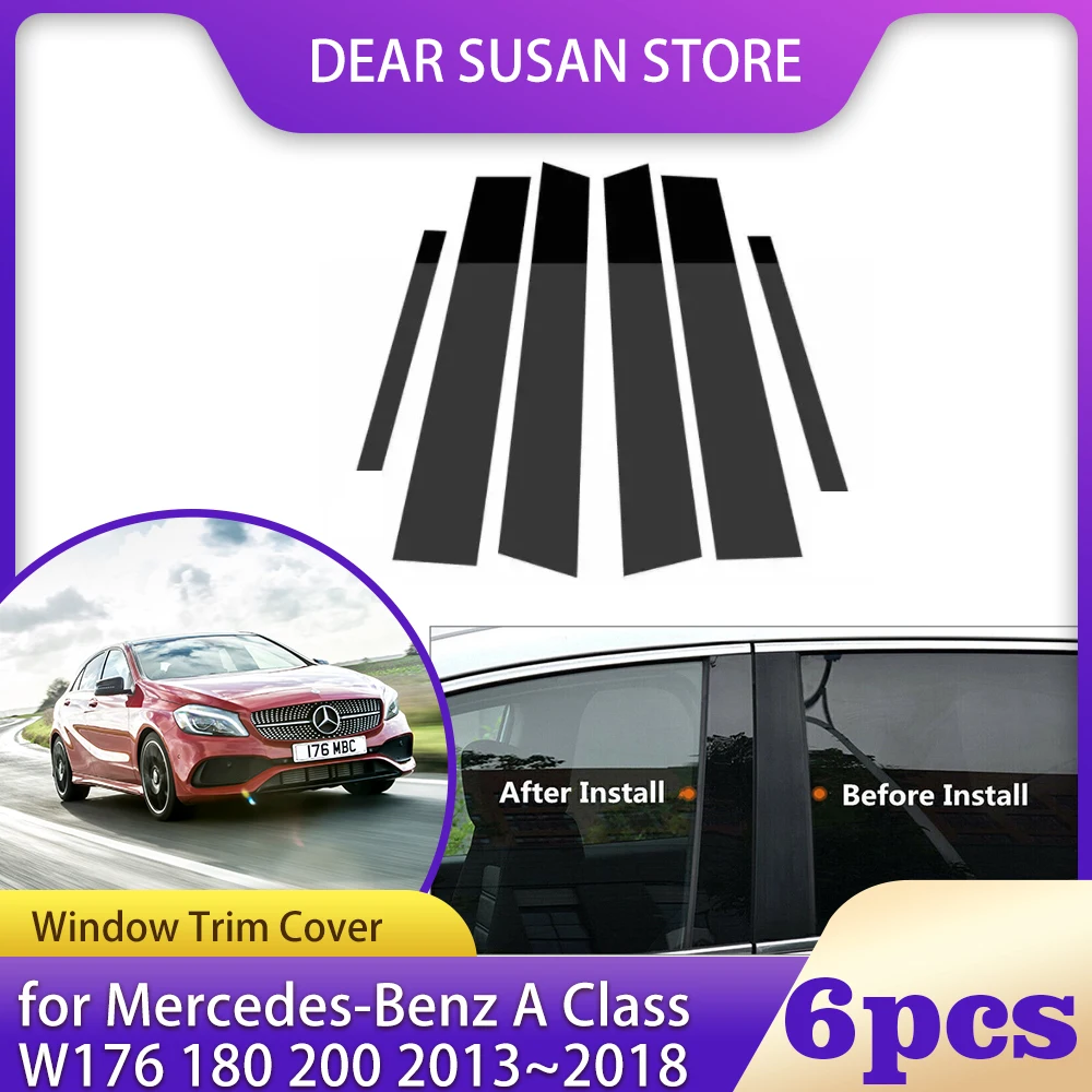 

Накладка на окно автомобиля для Mercedes-Benz A Class W176 180 200 250 2013 ~ 2018 2014 2015 2016 2017 колонны столбы дверные наклейки стикеры аксессуары