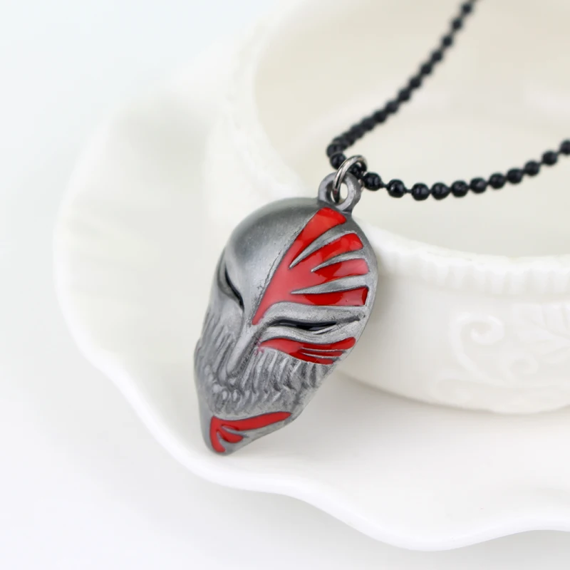 Anime Ichigo Kurosaki Hollow Mask Bull Head Void Skull Mask Metal Pendant Necklace - Cosplay Jewelry Creative Gift view 3