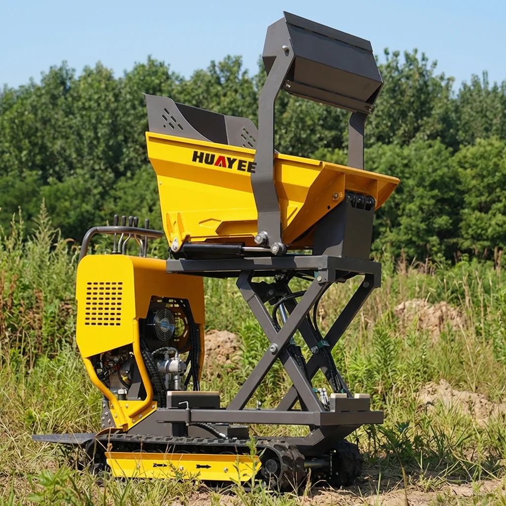 Hot Cheap Mini Dumper 500kg 800kg 400kg Portable Track Dumper Mini Transporter Construction Hydraulic Diesel Mini Crawler Dumper