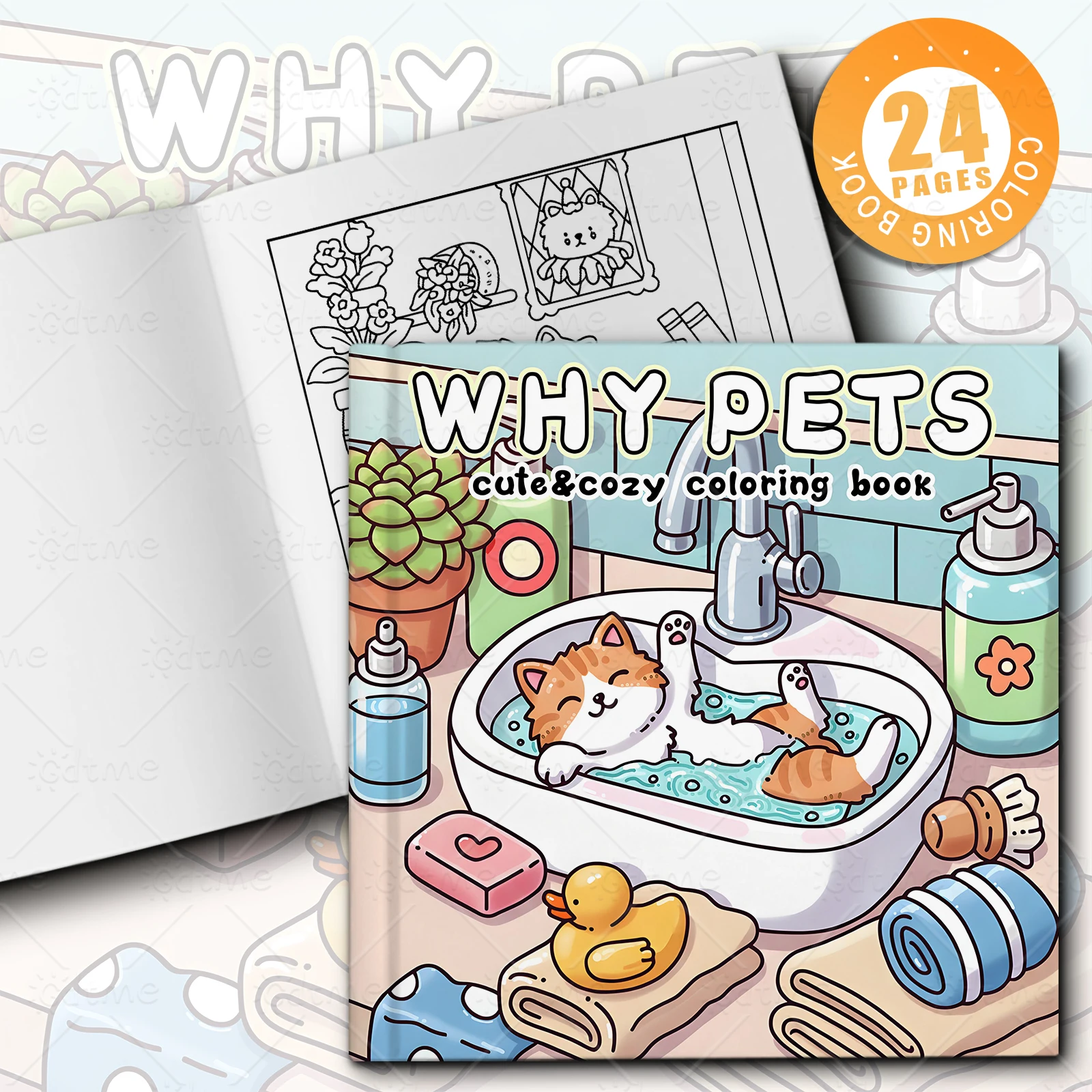 WHY PETS Bold-easy Patterns Coloring Book for Adults Cute Drawing Book Perfect Gift for Party and Birthday