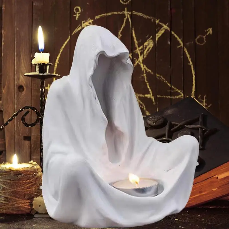 Ghost Wizard Scented Candle Decoration Candle Holder Handmade Plaster Mould Diy Prayer Wizard Candlestick Art Tray Silicone Mold