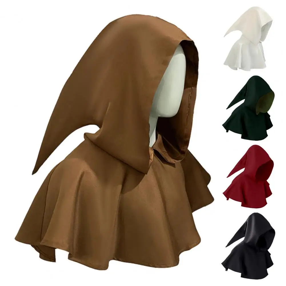 

Halloween Cape Warm Hooded Hat Medieval Death Hooded Cape with Dark Style Cosplay Costume for Halloween Stage Performance