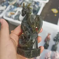 Natural Labradorite Dragon Carving Healing Reiki Christmas Gift For Children Or Home Decoration Gift 1PCS 6