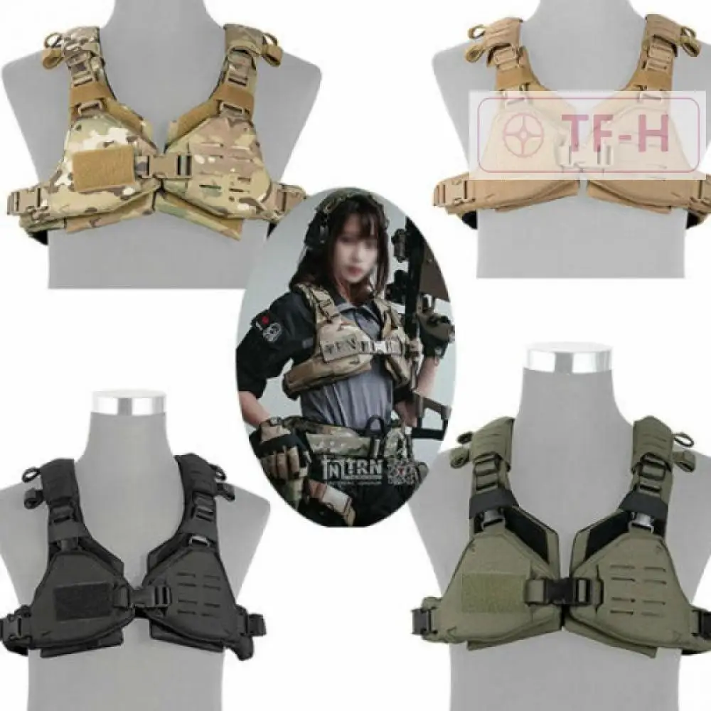 Sexy Women Tactical Vest Bikini Chest Outdoor Paintball Molle Rig Quick Release Adjustable 500D Handsome Games Protection