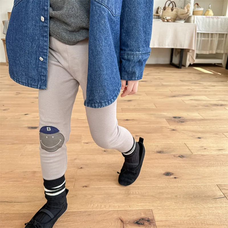 Winter New Children Cartoon Fleece Leggings Cotton Toddler Warm Tights Baby Girls Casual Pants Kids Plus Velvet Thick Trousers