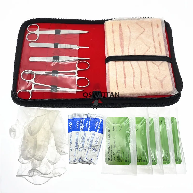 Surgical Suture Training Kit Skin Operate Suture Practice Model Training Pad Needle Scissors Tool Kit Teaching equipment