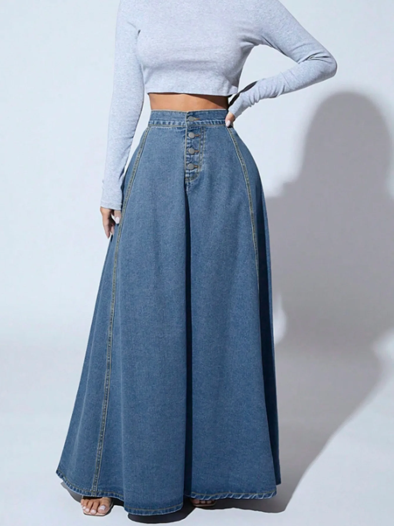 Autumn Retro Classic All-Match Skirt Women Casual Commuter Outing Tight Sexy Irregular Long Denim Vitality Skirt Girl Cool y2k