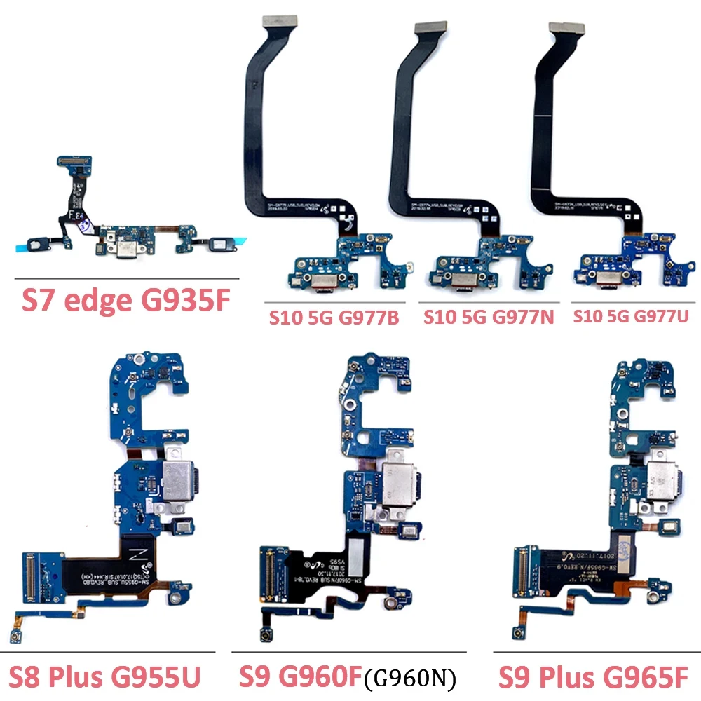 For Samsung S10 Lite 5G S9 S8 Plus S7 edge USB Charger Charging Port Socket Connector Microphone Board Cable