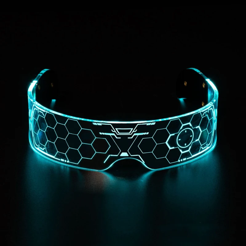 Cool Led occhiali occhiali da sole luminosi Cyberpunk flash Party Glasses Rave Neon Mask Toys occhiali decorativi per concerti vocali DJ