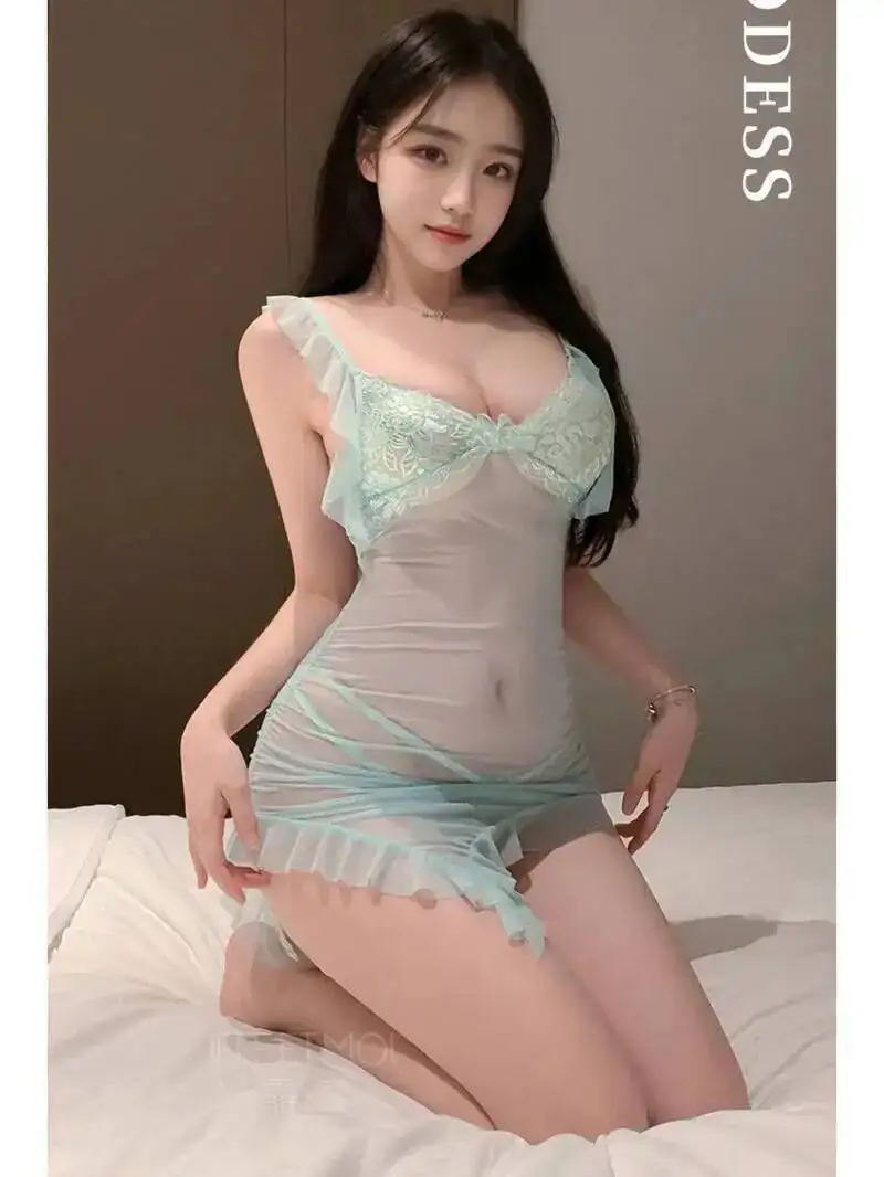 Feimu Paris Love Heart Prospettiva Abito che espone il petto Tentazione elegante Mini abito sexy con canotta Sheer Coreano Donna Top 214P