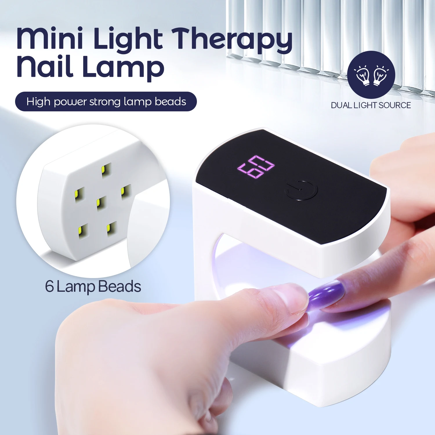 DianaBeauty Mini lámpara LED para uñas, luz UV de 6W para uñas, lámpara UV para uñas de Gel, secador de uñas USB portátil para lámpara de manicura de viaje ﻿