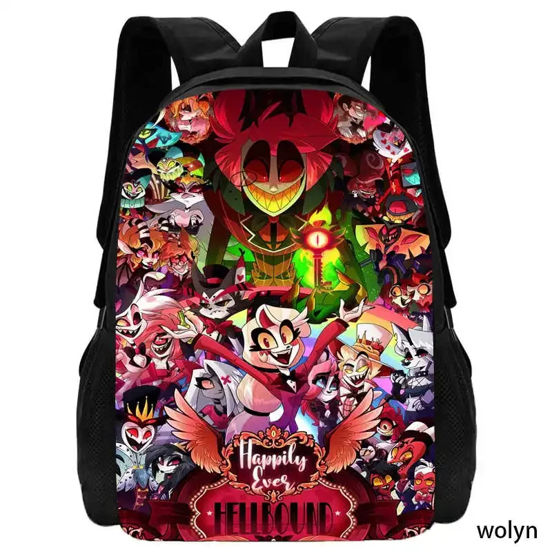 Mochila escolar de dibujos animados para niño y niña, mochila infantil de juego de Hotel Anime H-Ha-Z-Bin para la escuela, mochila escolar ligera para chico