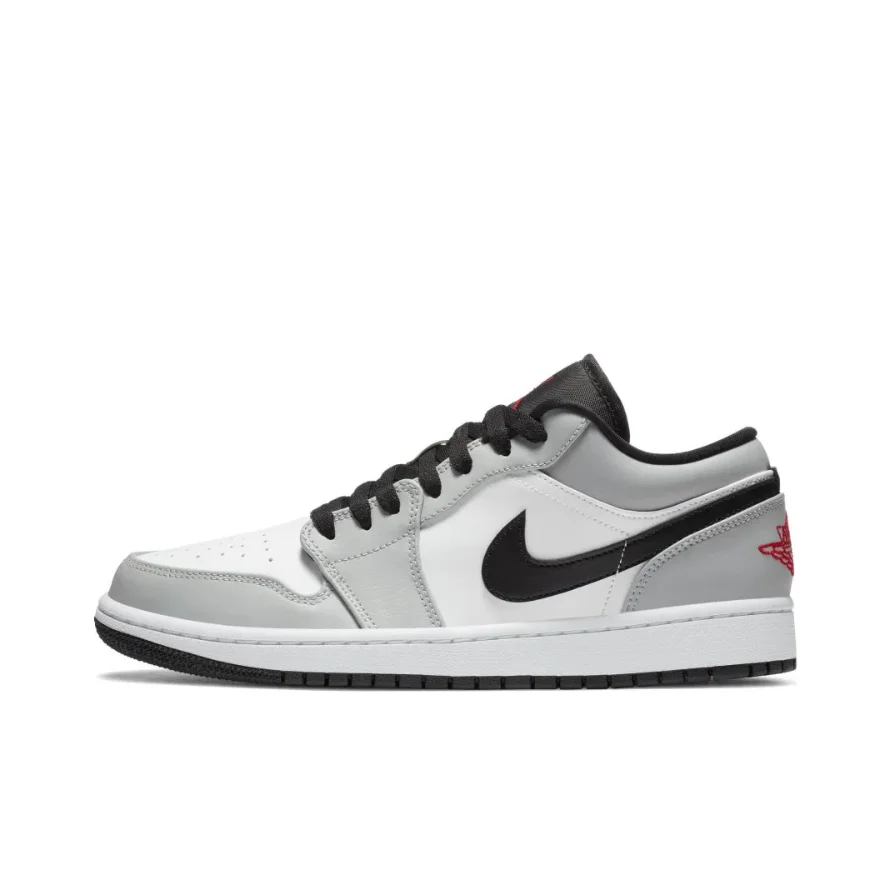 Nike neue Air Jordan 1 Low Herren-Basketballschuhe, bequem, vielseitig, modisch, klassisch, atmungsaktiv, Grau und Schwarz