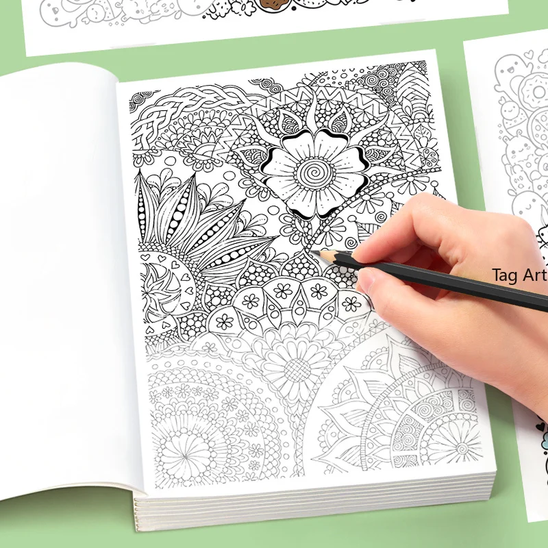 A Casual and Relaxing Adult Graffiti Hand Drawn Book, A Line Drawing Copy Drawing Book, 8.27x5.51 Inch, 24 Pages, Suit As Gift