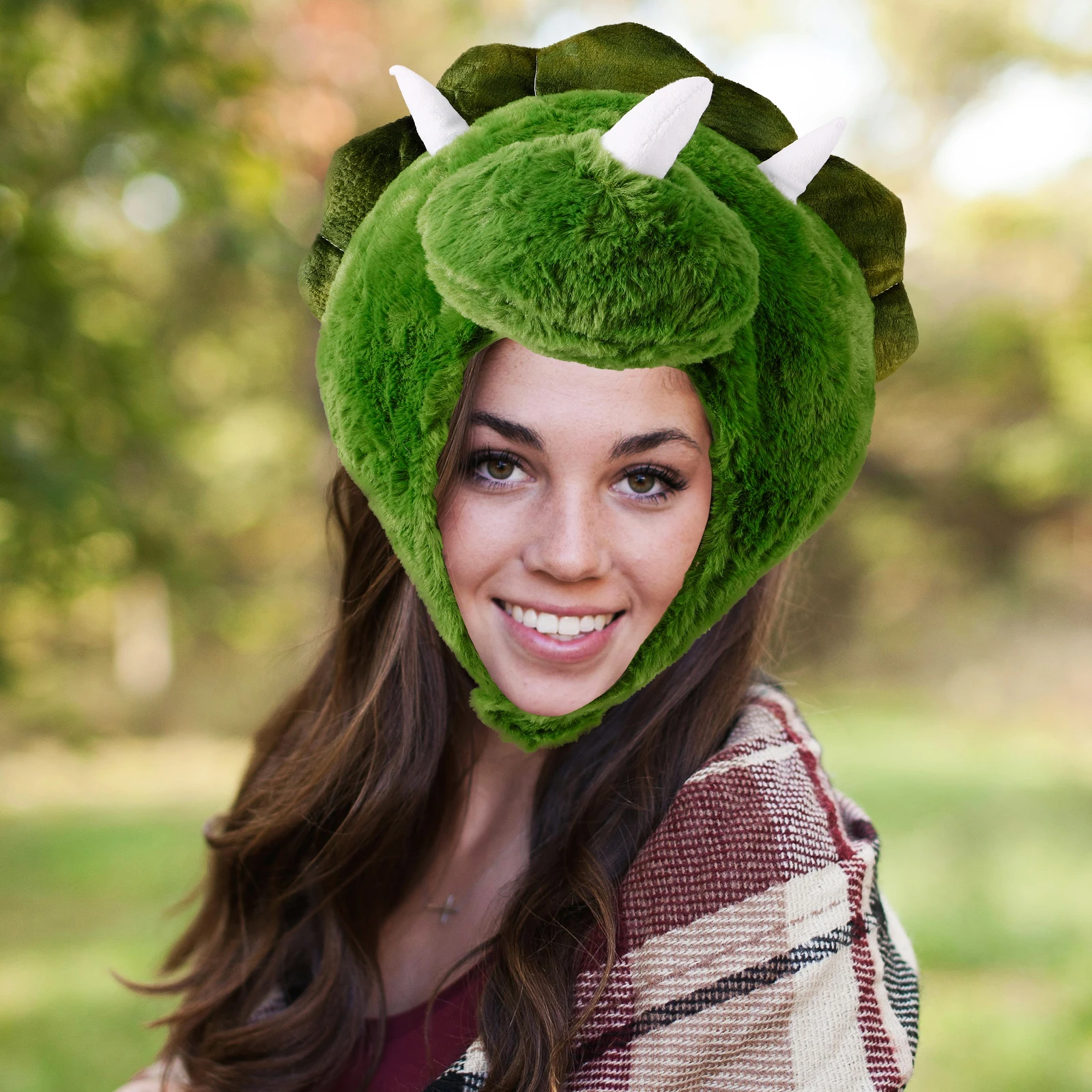 

Triceratops Dinosaur Hat Adult Party Costume Cartoon Animal Headwear Selfie Fun Accessory Lightweight Portable