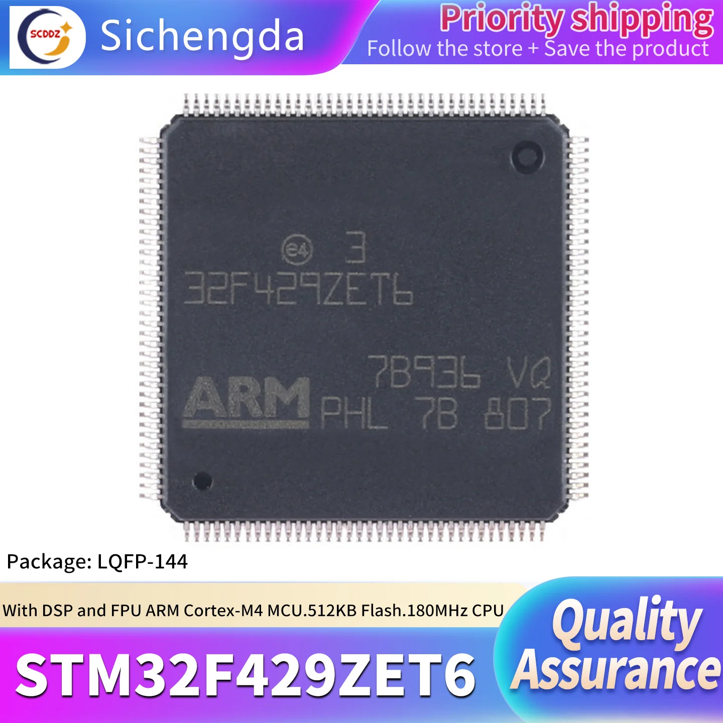 Original STM32F429ZET6 LQFP-144 ARM Cortex-M4 32-bit microcontroller MCU