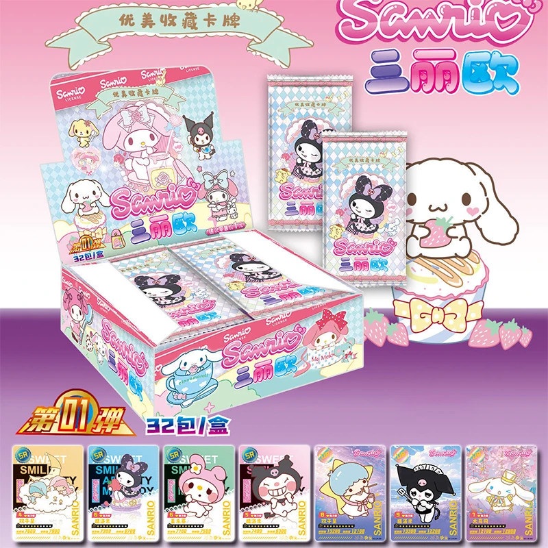 Sanrio Animation Game Peripheral Toys Sanrio Character Sweet Collection Card Kuromi HelloKitty MyMelody Compatible Figure