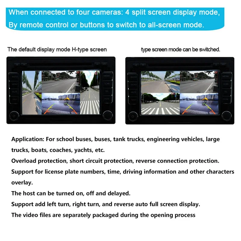 Mobile Digital Video Splitter 4 Channel Mini Video Splitter 720P For Buses Trucks Boats Yachts Vehicle Video Splitter