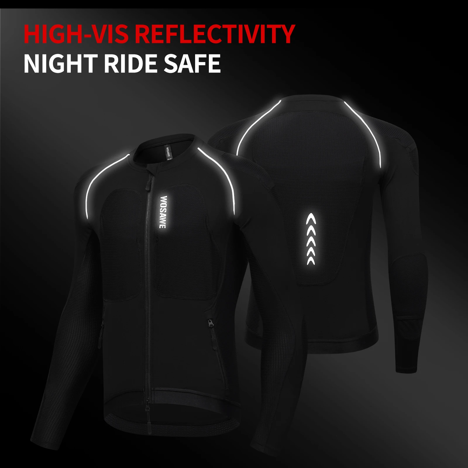 WOSAWE Herren-Sommer-Motorradjacke, leichte, weiche Motocross-Bekleidung mit CE-zertifiziertem Ganzkörperpanzerschutz