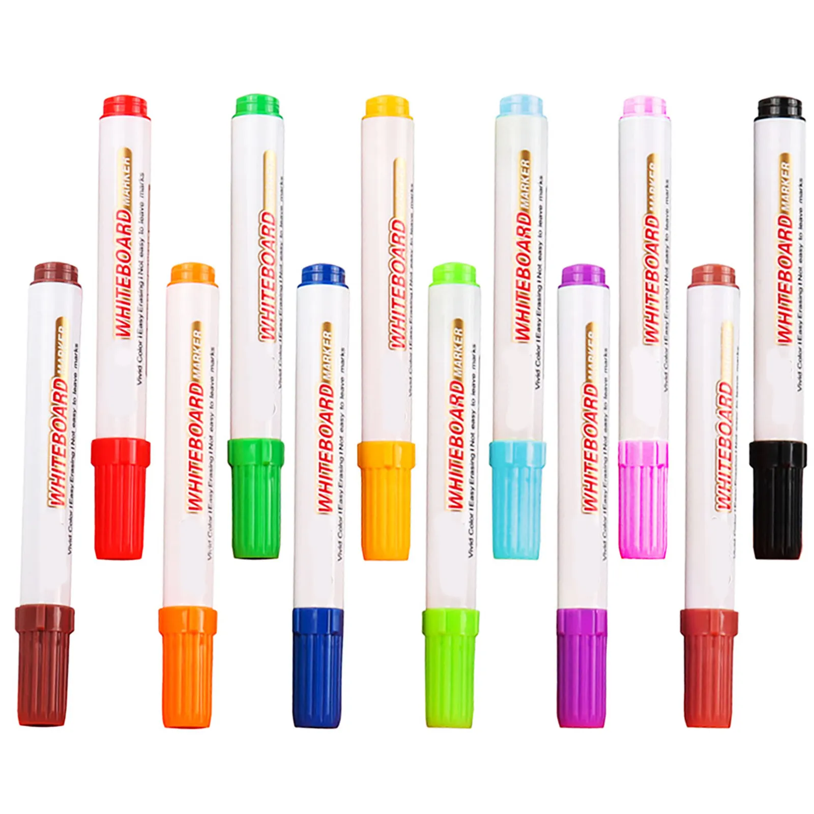 

12Pcs Whiteboard Eraser Pens Multi Color Reusable Writing Tools for Interactive Boards School Supplies Office Organization