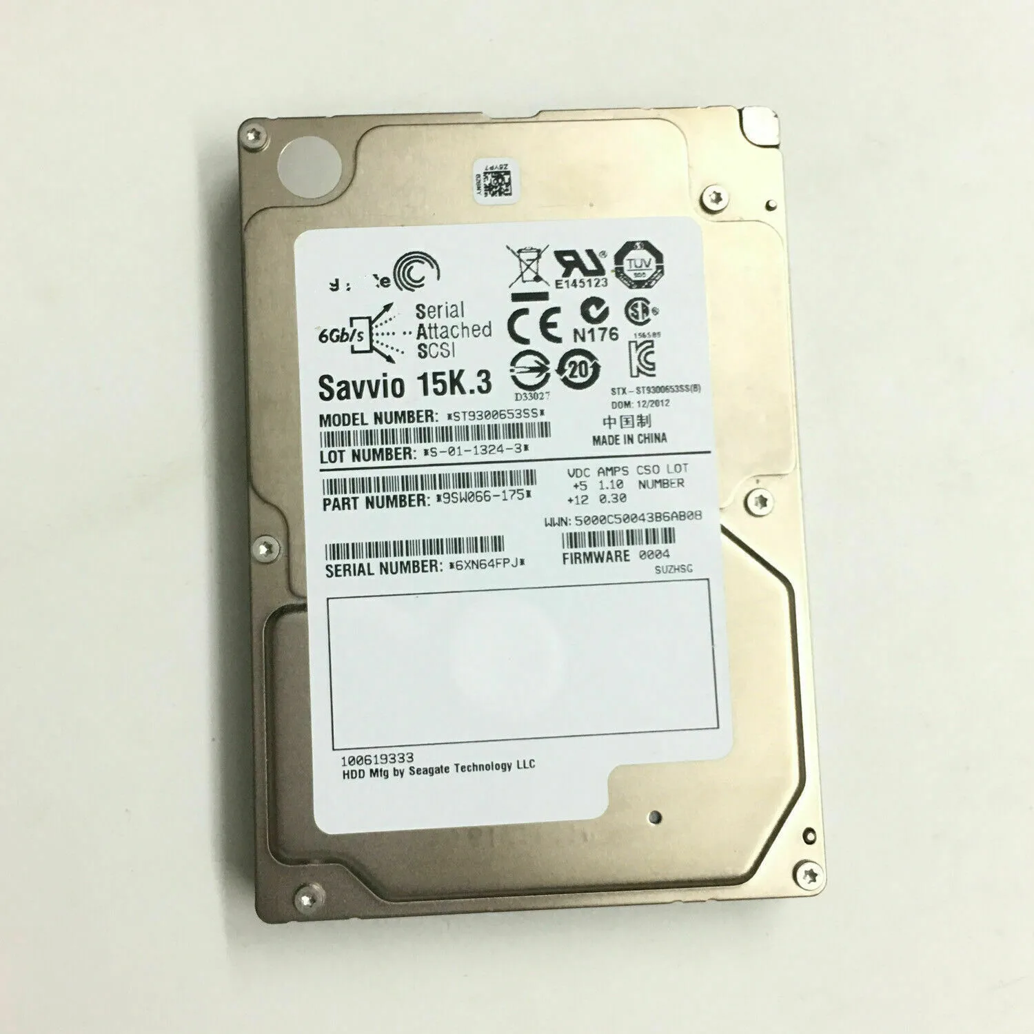 

FOR ST9300653SS 300GB 15K.3 2.5" 6Gbps SAS HARD DRIVE 9SW066 Hard Drive