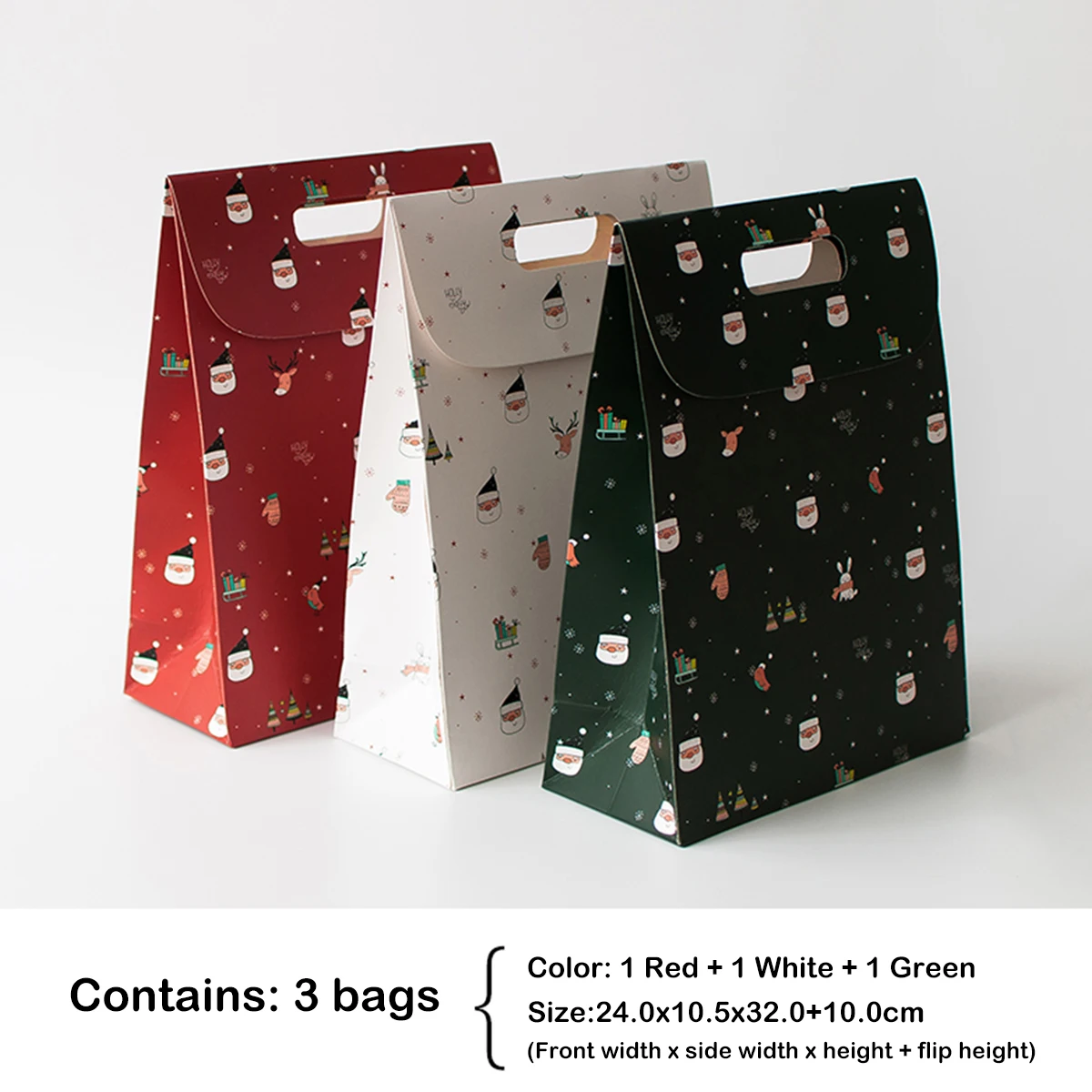 صندوق هدايا عيد الميلاد بسعة كبيرة ، كيس حلوى ، حقيبة مرافقة بغطاء محمول ، لوازم العطلات ، 5 * #3