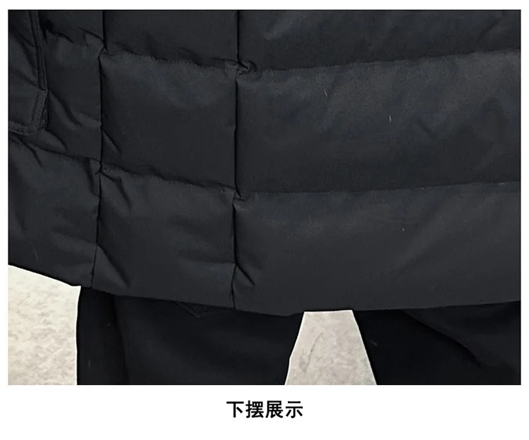 Autumn Winter Main Push Mid Length Solid Color Hooded Cotton Coat For Men Plus Size Korean Style Thick Warm Unisex Youth Trendy