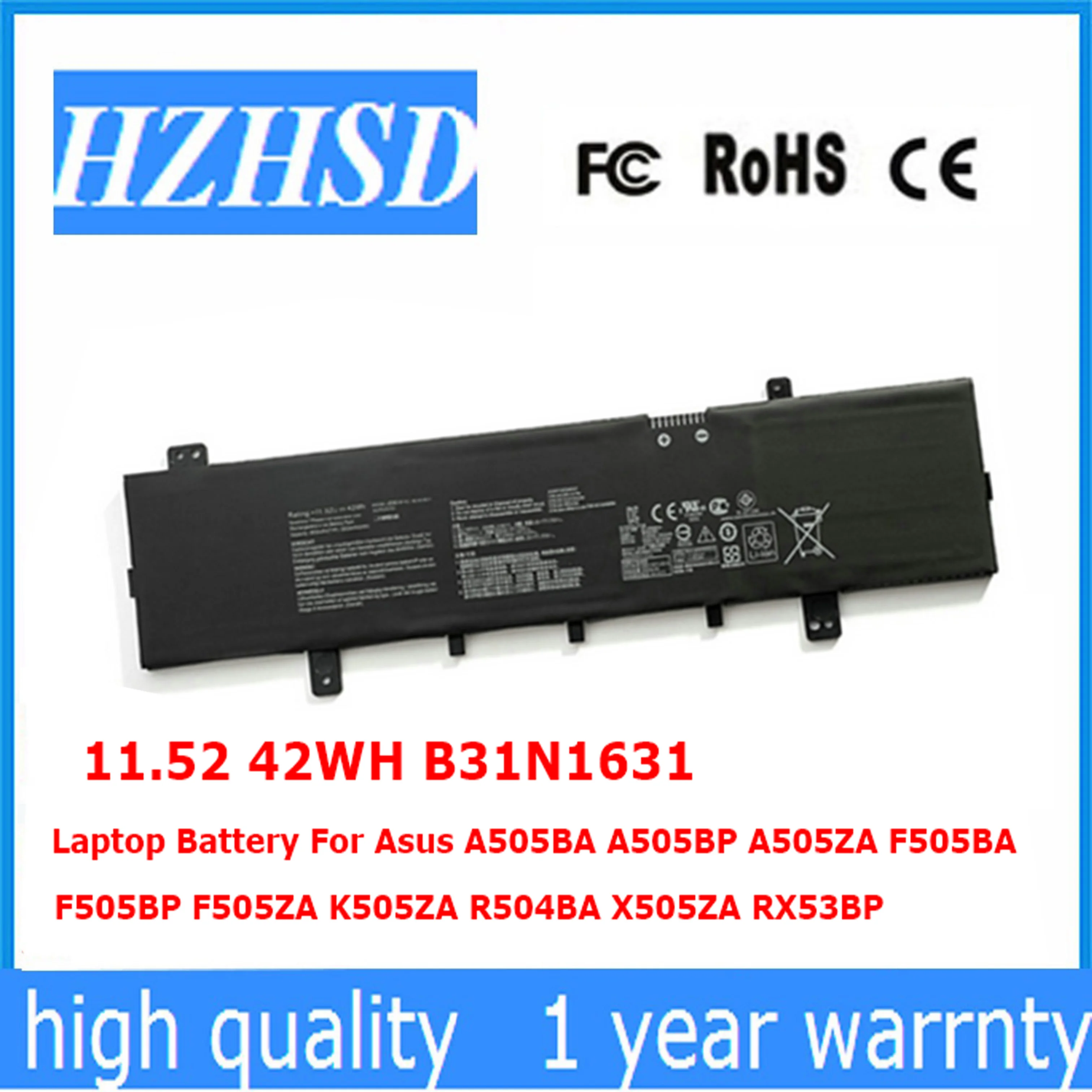 

11.52V 42WH B31N1631 Original Laptop Battery For Asus A505BA A505BP A505ZA F505BA F505BP F505ZA K505ZA R504BA X505ZA RX53BP