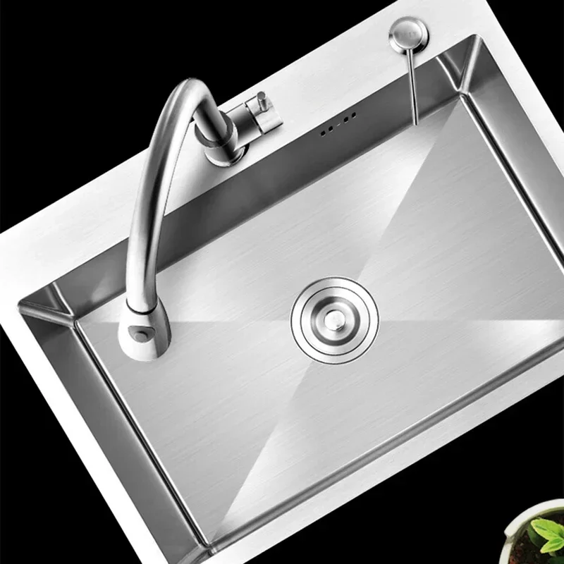 Chinese Stainless Steel Kitchen Sinks for Kitchen Sink Thickened Brushed Process Simple and Creative Kitchen Sink for Restaurant