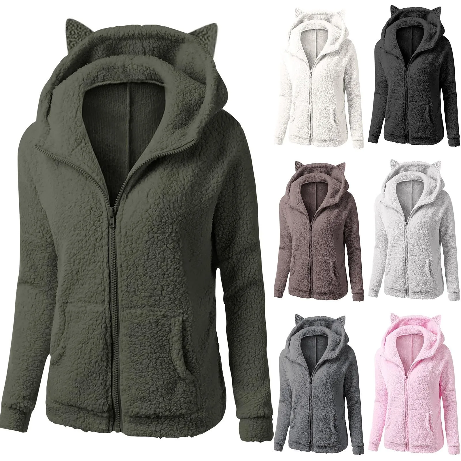 Autumn Winter Warm Jacket Women hoodie Hooded 2025 Casual Female Hoodies Sweatershirt Zipper Coat Solid Soft Fleece Women Coat
