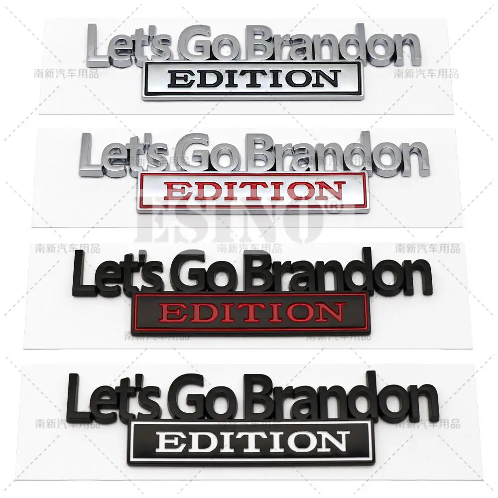 

Car Styling 3D Let's Go Brandon Edition Chrome ABS Adhesive Emblem Decorative Badge Decal Auto Accessory