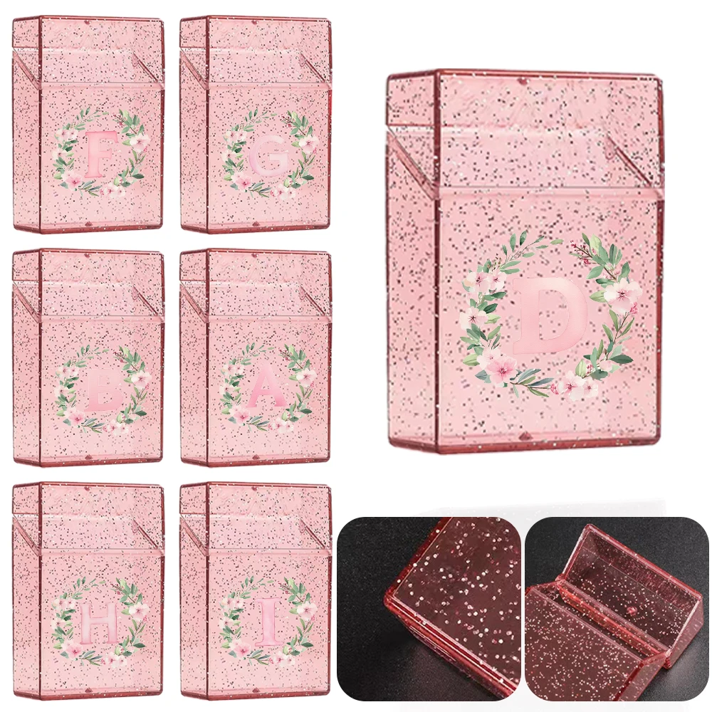 

Clear Tobacco Container Protection Device Plastic Cigarette Organizer Case Waterproof Smoke Box For Daily Wreath Letter Pattern