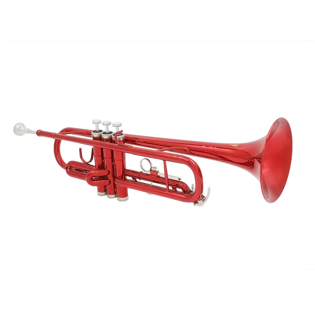 SLADE Red Trumpet Brass Standard Bb Trumpet Set for Student Beginner with Hard Case Gloves 7C Mouthpiece Parts Accessories