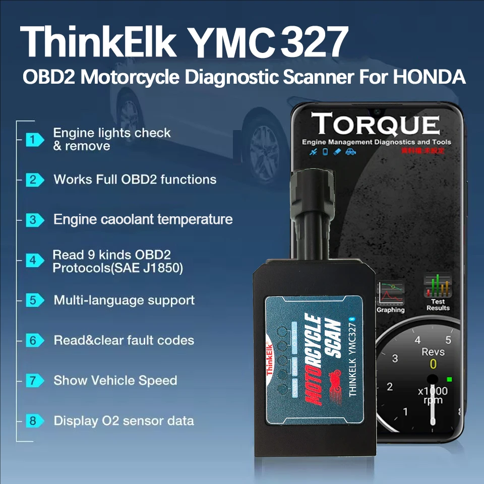 PK ELM327 V1.5 ヤマハ ThinkElk YMC327 と 25K80 チップオートバイ Bluetooth OBD2 スキャナ Motobike 故障 OBDII 診断ツール