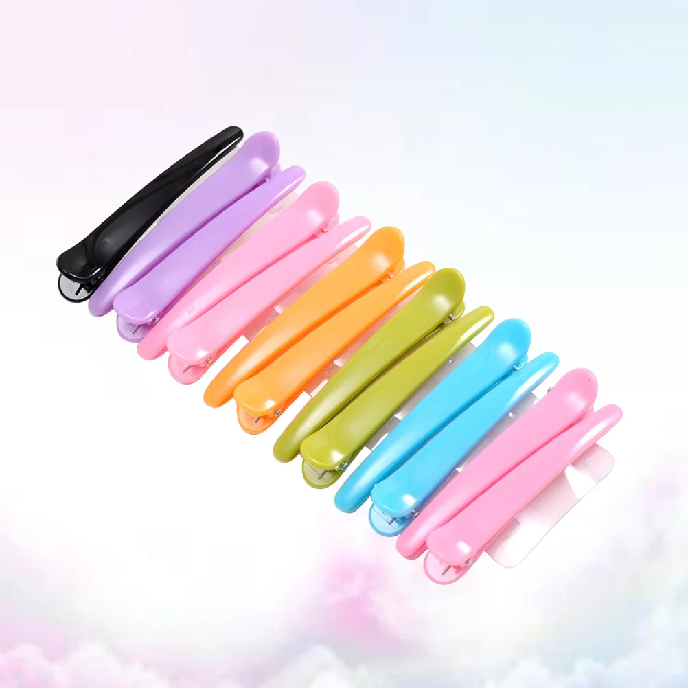 

12pcs 8Cm Candy-Colored Duckbill Hair Clips Translucent Strong Grip For Women Girls Thin Thick Hair Daily Party Wear Hairpin