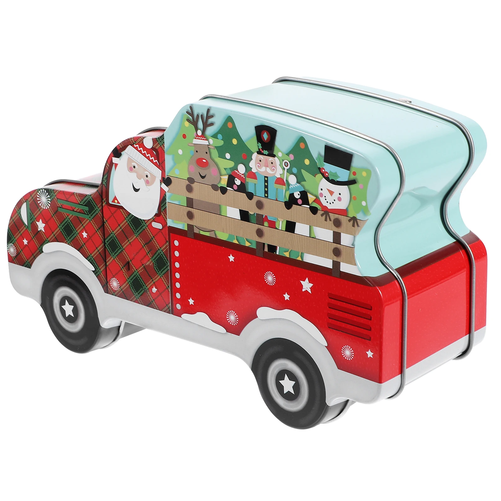 

Christmas Tin Car Shaped Iron Cookie Box Gifts Storage Container Xmas Biscuit Box Holiday Gift Idea Sturdy Material Adorable