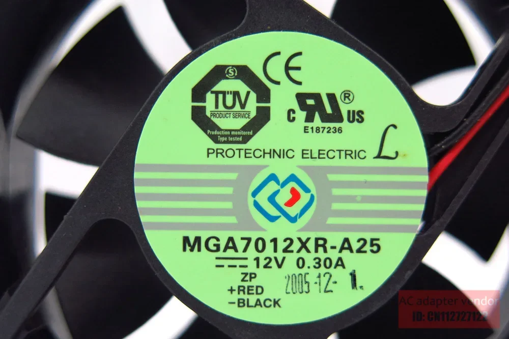 Jinlingge untuk PROTECHNIC MGA7012XR-A25 7025 12V 0,30A 7CM Kipas Pendingin