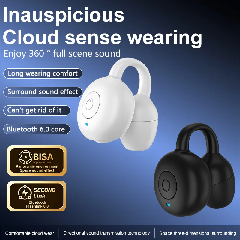 New hot selling Bluetooth earphones M32 clip on in ear sound quality high-definition wireless single ear clip on earphones gift