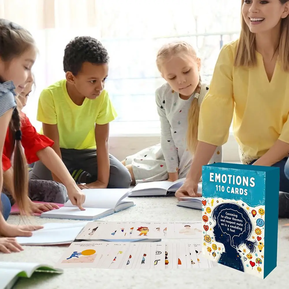 110 بطاقة معرفية عاطفية لتمارين الإدراك العاطفي وقدرة نمو دماغ الأطفال ونمو صحي للأطفال