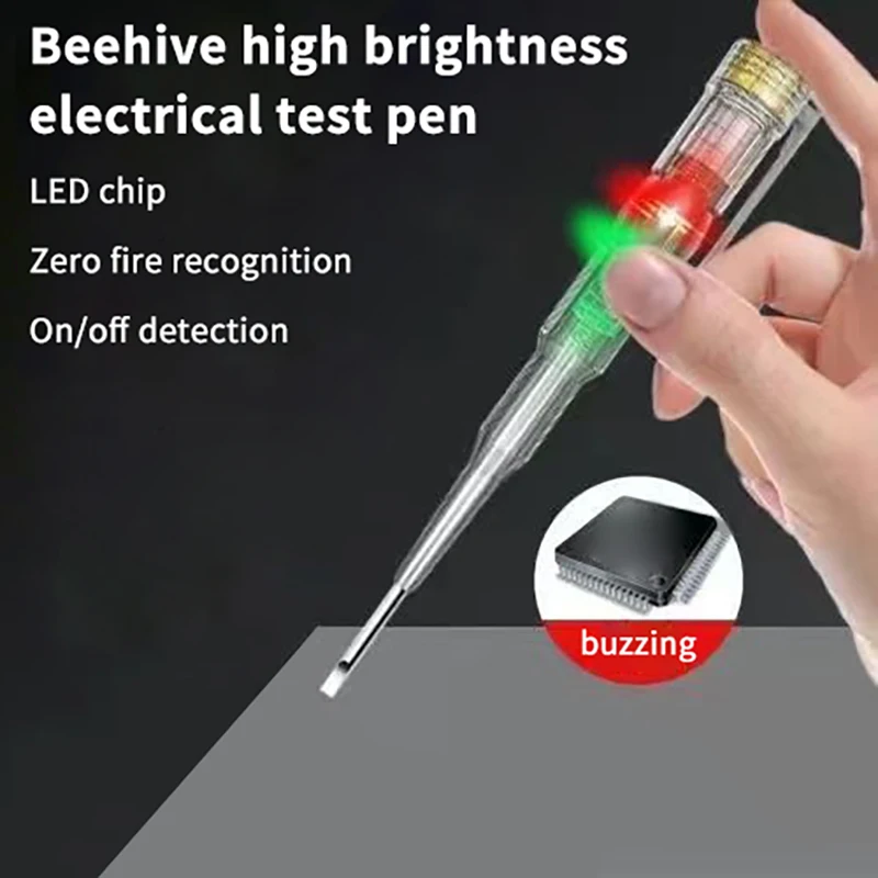 Test Pen Color Double Light Sensor Beep Alarm Electrician Test Broken Zero Fire Wire Detection Pen High Bright Electrician Pen