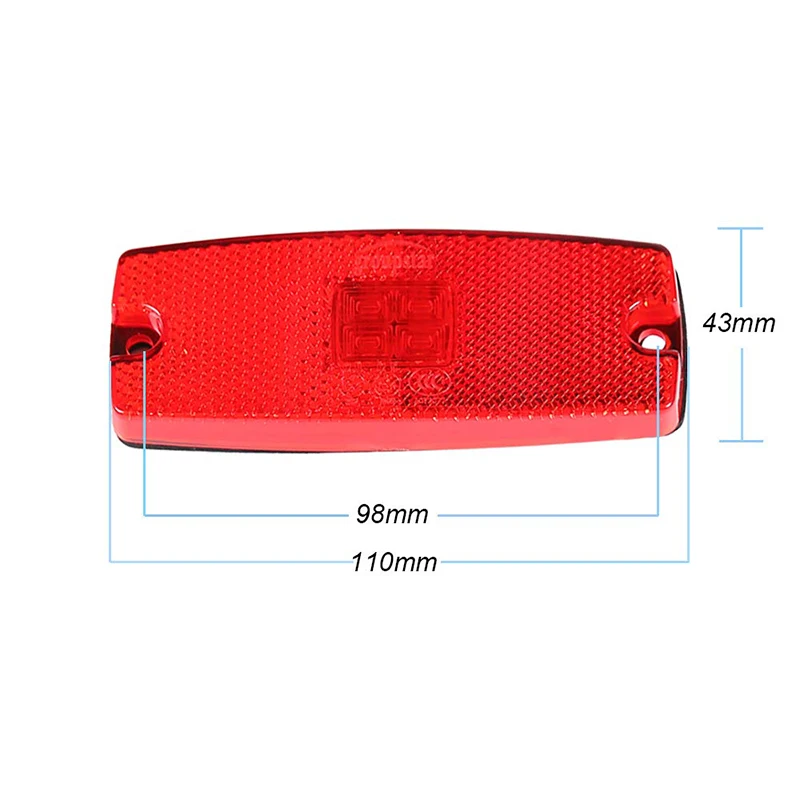 2 Pack LED 12v 24v LED Side Marker Lights For Trailer Truck Caravan Side Clearance Marker Lights LED Red Side Light Signal Light