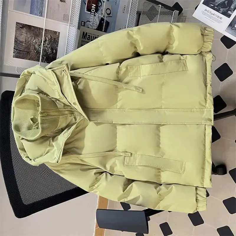 

Fake Two Pieces Women's Parkas Coat Jacket Winter Elegant Warm Thick Down Cotton Jacket Female Hooded Loose Outwear Overcoat