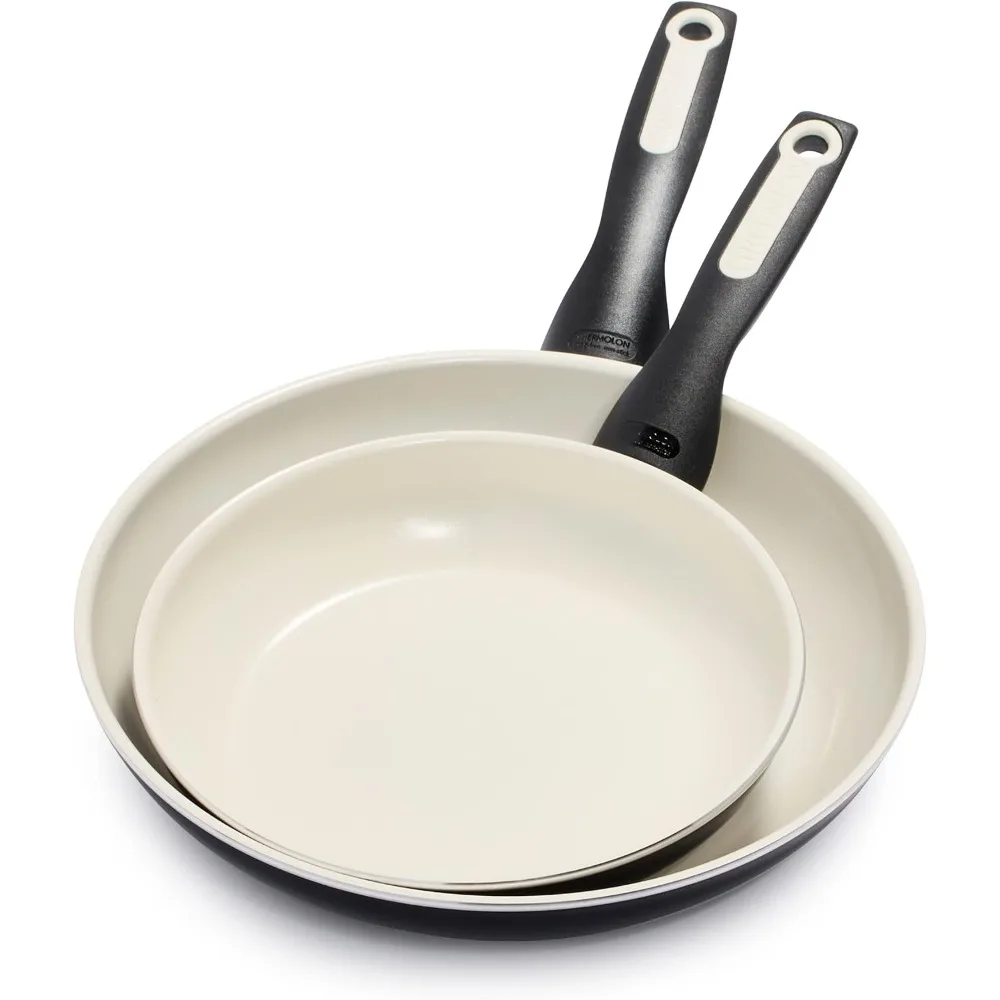 PFOA and PFAS-Free, Healthy Ceramic Nonstick Cookware, Stay-Cool Bakelite Handles, Dishwasher Safe, Easy Clean