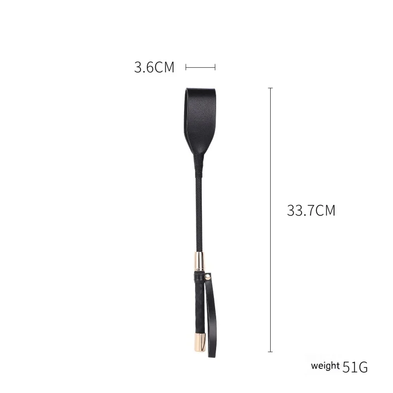 SP Training Black Leather Whip, Couples' Flirting Multi - Size Riding Crop, SM Punishment Tool, Adult Sex Toy